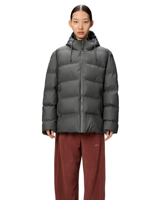 Rains Gray Alta Puffer Jacket