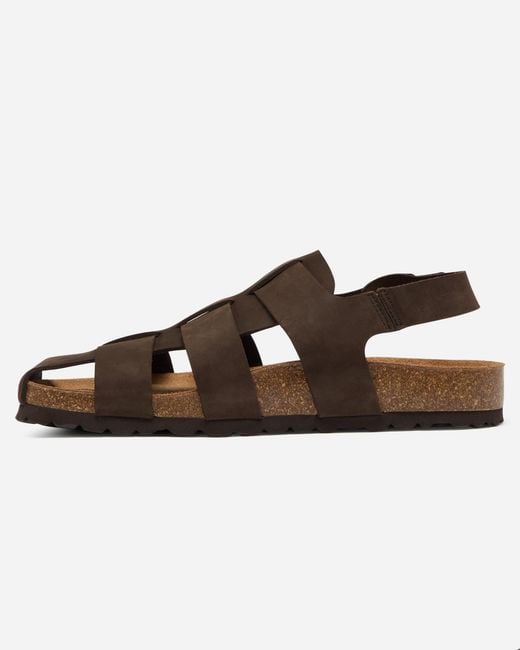 Oliver Sweeney Brown Astorga Calf Leather Fisherman Sandals for men