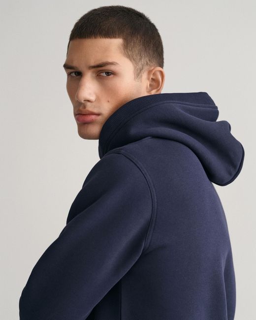 Gant Blue Regular Fit Archive Shield Pullover Hoodie for men