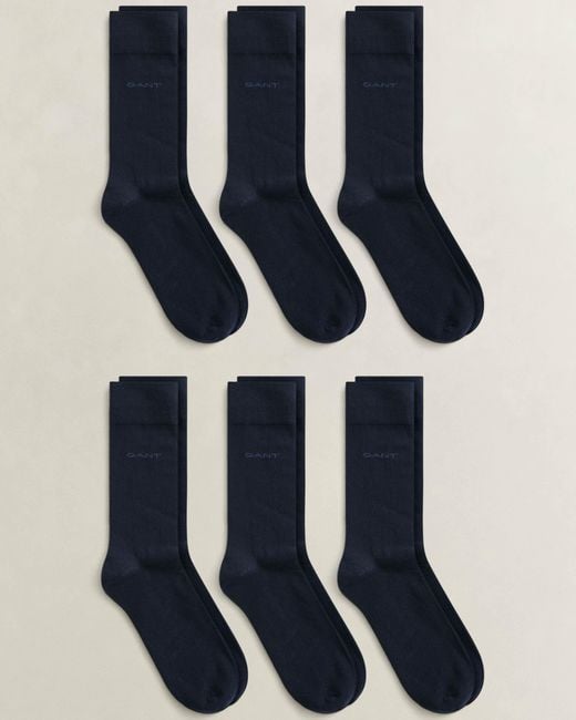 Gant Blue 6-Pack Cotton Socks for men