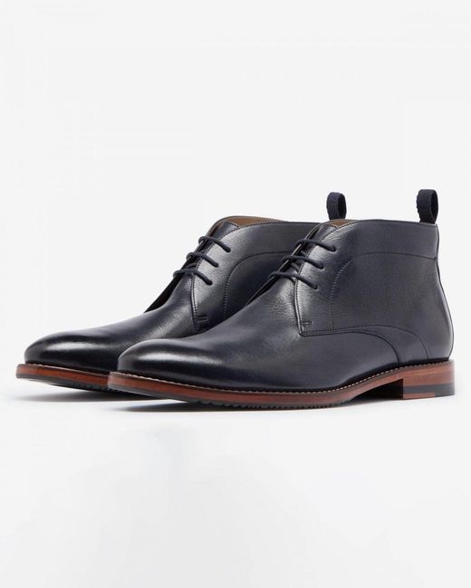 Oliver Sweeney Blue Farleton Milled Leather Chukka Boots for men