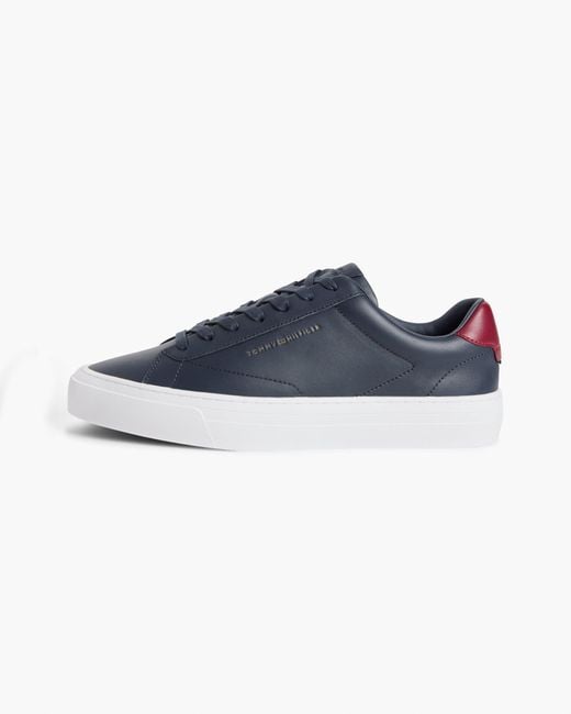 Tommy Hilfiger Blue Premium Dress Nappa Leather Cupsole Trainers for men
