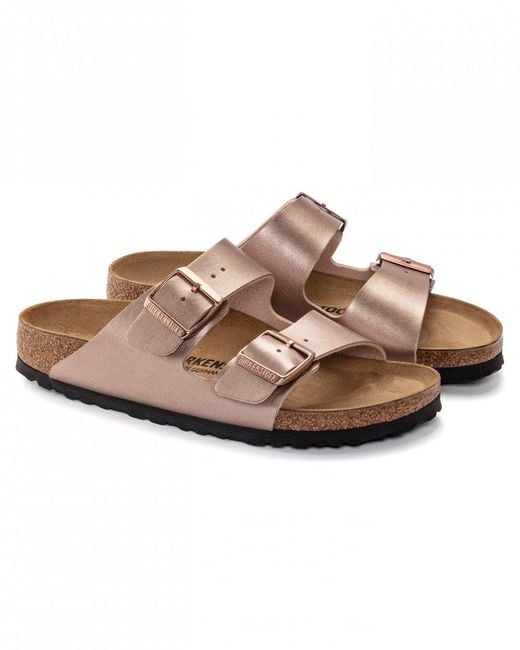 Birkenstock Brown Arizona Birko-Flor Metallic Sandals