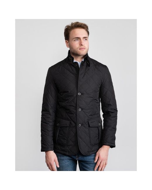 Barbour Corduroy Quilted Lutz Jacket in Black for Men - Lyst