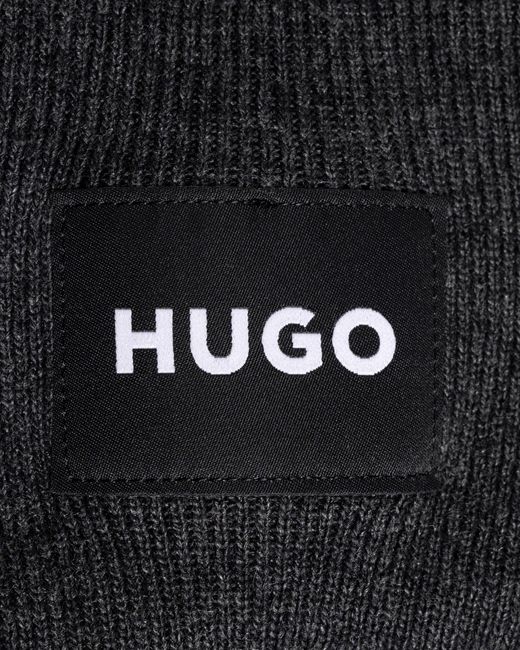HUGO Black Mind Hat & Scarf Gift Set for men