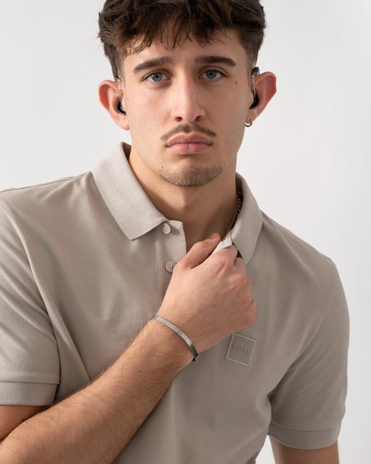 Boss Natural Passenger Stretch-Cotton Slim-Fit Polo Shirt With Logo Patch for men