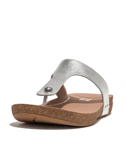 Fitflop Multicolor Iqushion Metallic-leather Toe-post Sandals