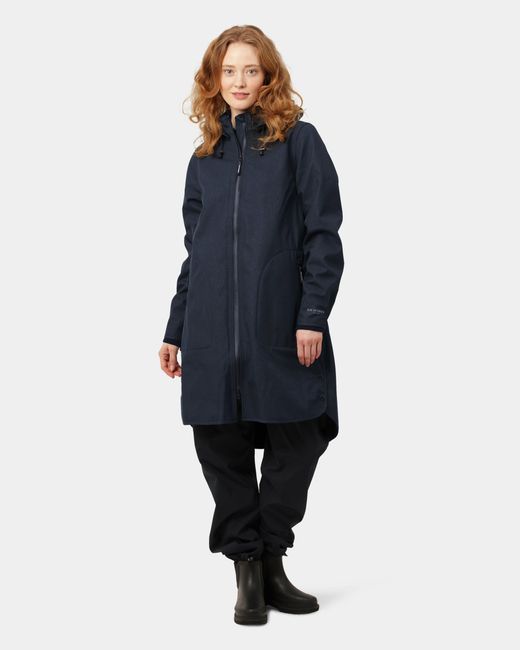 Ilse Jacobsen Blue Rain A-Line Softshell Raincoat