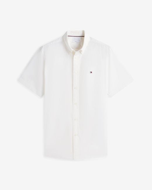 Tommy Hilfiger White Gmd Poplin Short Sleeve Shirt for men