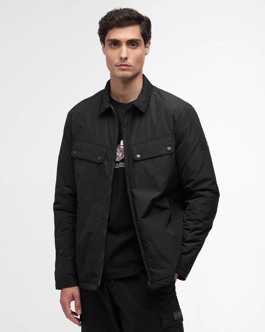 Barbour Black Padded Ariel Shirt Jacket for men
