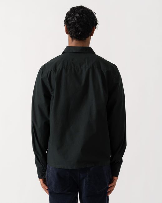 Fred Perry Black Poplin Zip Overshirt for men