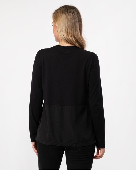 Woolrich Black Fluid Jersey Long Sleeve Tee
