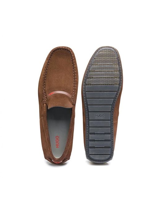 BOSS Dandy Moccasin Shoes in Brown for Men | Lyst