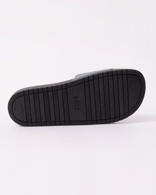 Boss Black Boss Aryeh Italian-Made Slides With Large Logo Detail Colour: Medium 036 for men