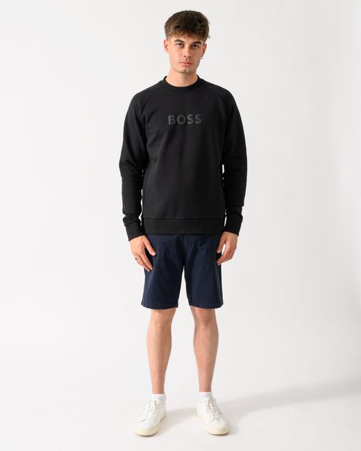 Boss Black Salbo Crew Neck Sweatshirt With Tonal Logo for men