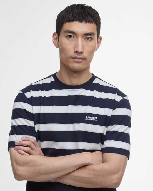 Barbour Blue Luca Stripe T-Shirt for men