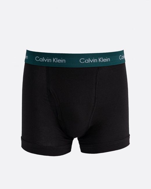 Calvin Klein Black Cotton Stretch Wicking Trunk 3 Pack for men