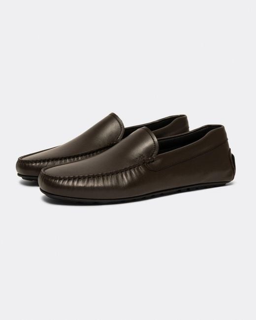 Boss Brown Noel Nappa Leather Moccasins With Driver Sole And Full Lining for men