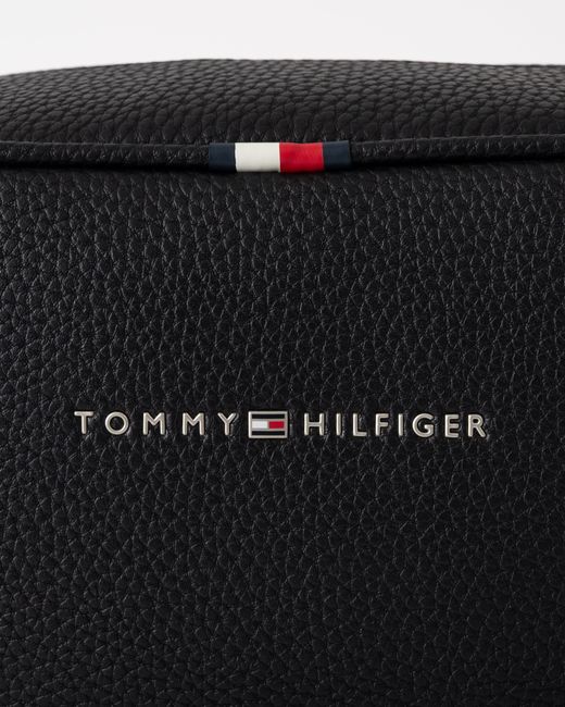 Tommy Hilfiger Black Essential Pu Washbag for men