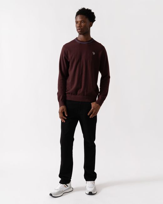 Paul Smith Red Ps Zebra Badge Crew Neck Jumper for men