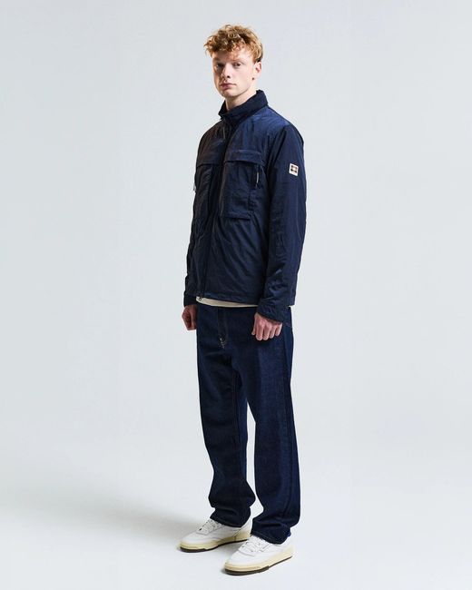 Aquascutum Blue Lamina Mock Neck Jacket for men