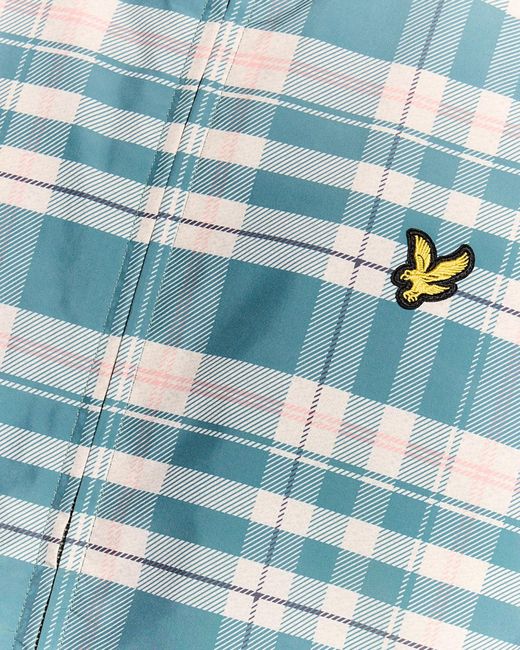 Lyle & Scott Blue Tartan Lightweight Hooded Jacket for men