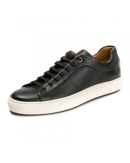 BOSS by HUGO BOSS Mirage Tennis Burnished Leather Trainers in Black for Men  - Lyst