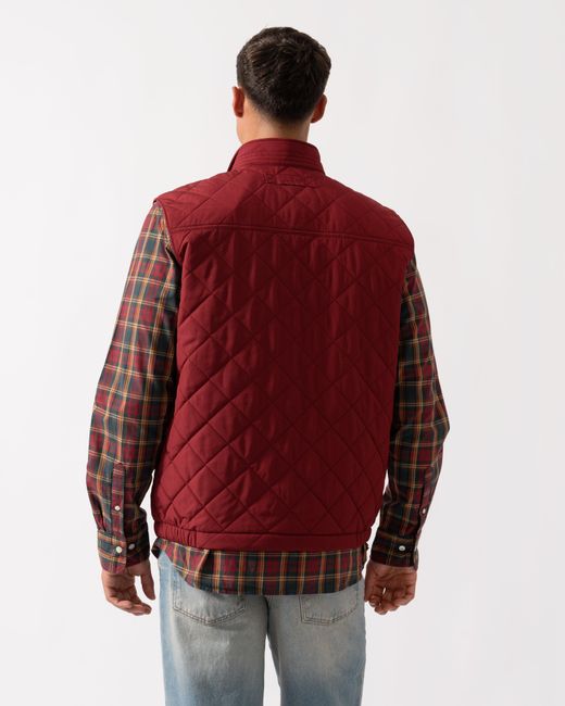 Gant Red Quilted Windcheater Vest for men