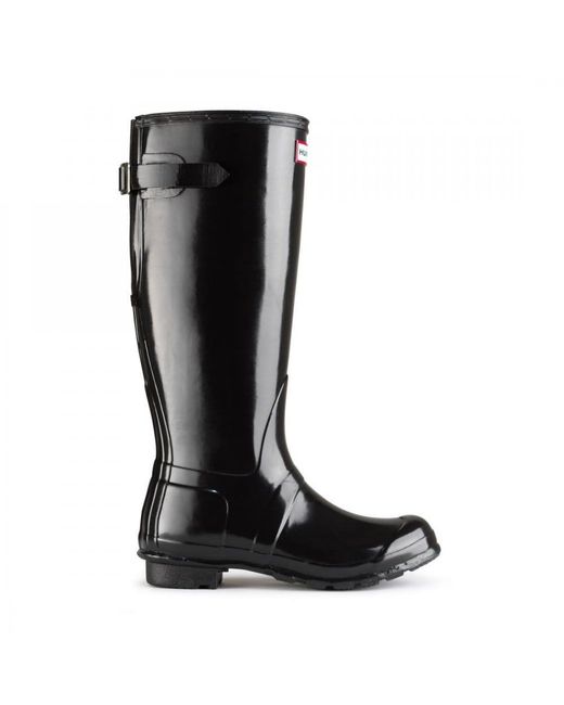 ladies black gloss hunter wellies