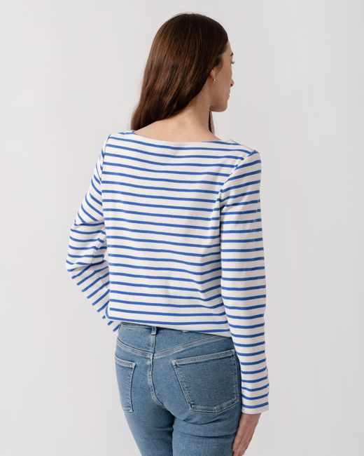Joules Blue New Harbour Striped Breton Top