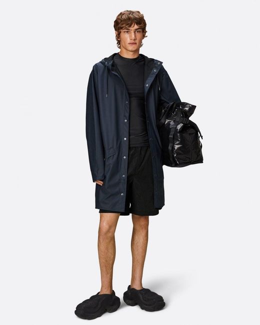 Rains Blue Long Jacket