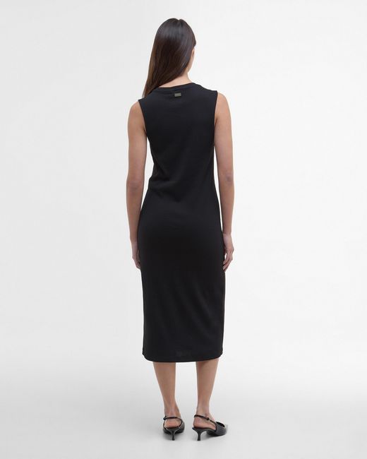 Barbour Black Hadfield Midi Dress
