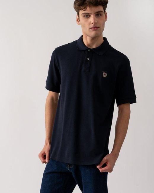 Paul Smith Blue Ps Regular Fit Short Sleeve Zebra Polo Shirt M2R-183K-Pzebra for men