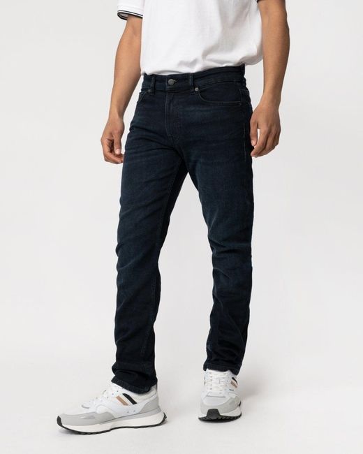 Boss Delaware Bc-c Slim Fit Comfort Stretch Dark Blue Denim Jeans for men
