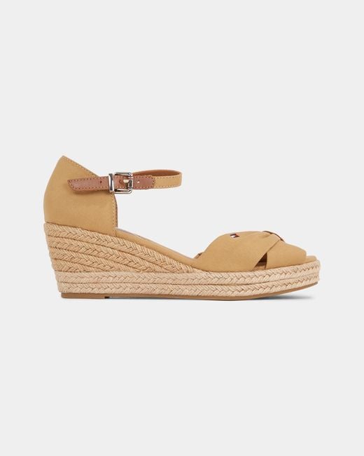 Tommy Hilfiger Brown Basic Open Toe Mid Wedge