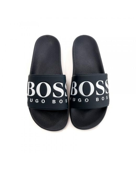 Hugo boss sliders navy top