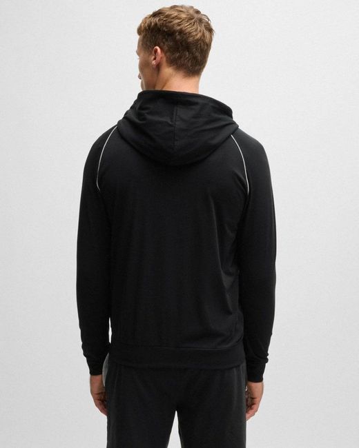 Boss Black Boss Mix&Match Stretch-Cotton Zip-Up Hoodie With Embroidered Logo for men