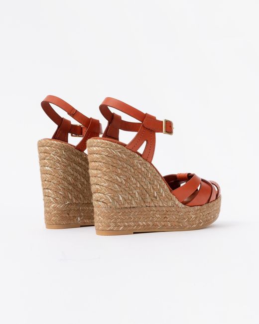 Kanna Pink Sofia Lucido Wedge Heel Espadrilles