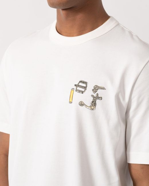 Paul Smith White Ps Bike Parts Graphic T-Shirt for men