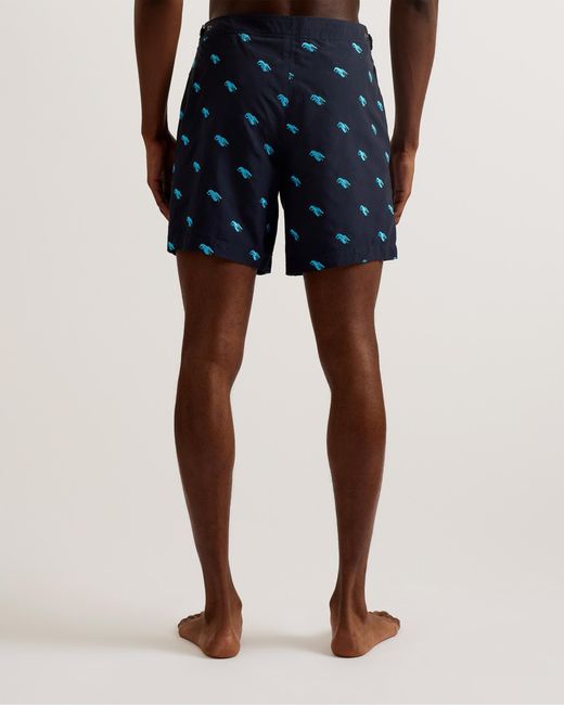 Ted Baker Blue Lobta Embroidered Lobster Swim Shorts for men