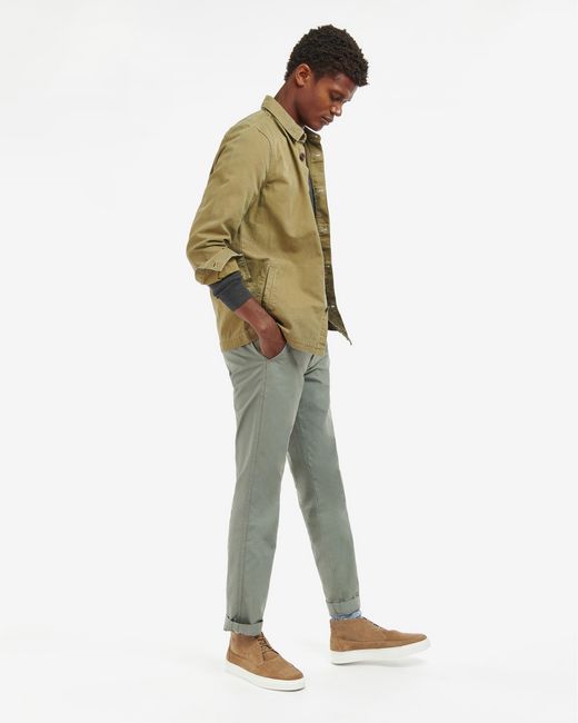 Barbour Green Washed Overshirt for men