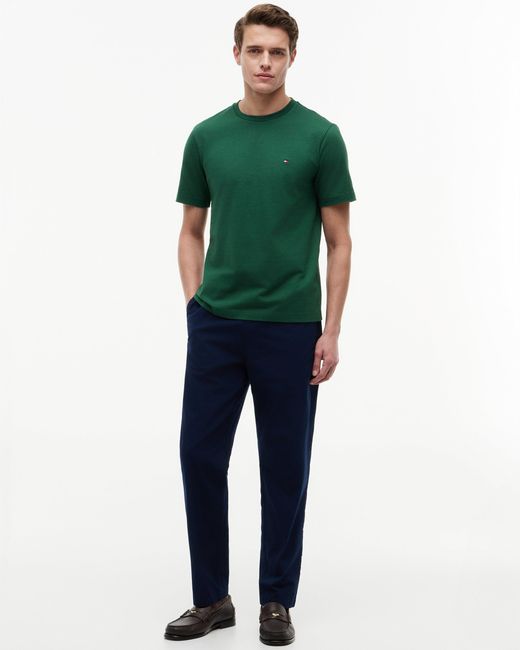 Tommy Hilfiger Green Essential Seasonal Regular Fit Solid T-Shirt for men