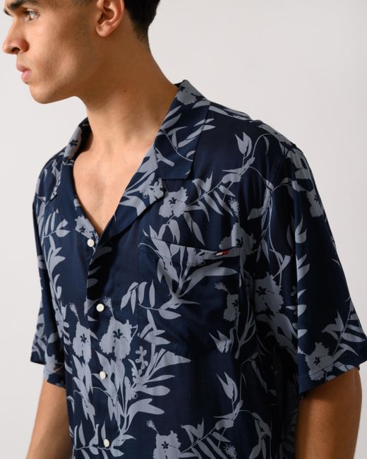 Tommy Hilfiger Blue Bowling Shirt for men
