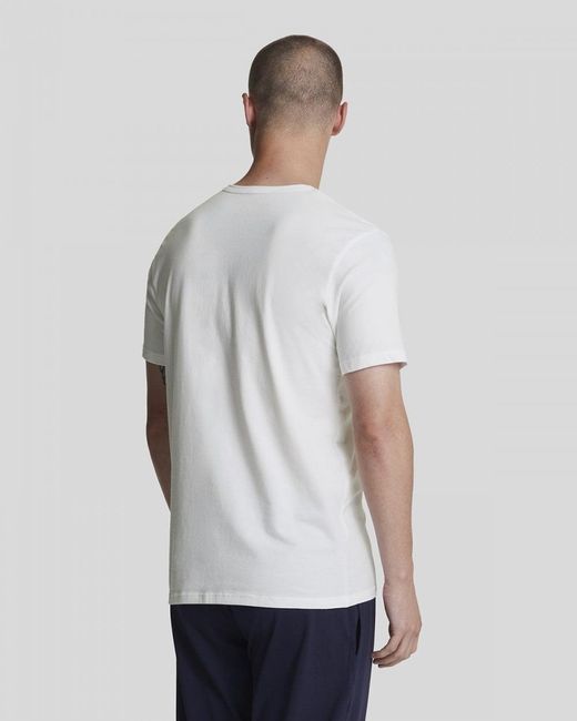 Lyle & Scott White Basic 3 Pack Lounge T-Shirt for men