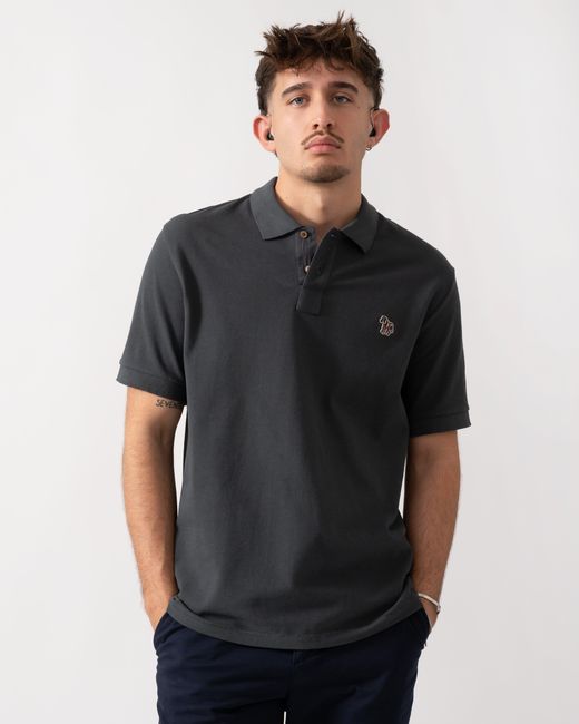Paul Smith Black Ps Regular Fit Short Sleeve Zebra Polo Shirt for men