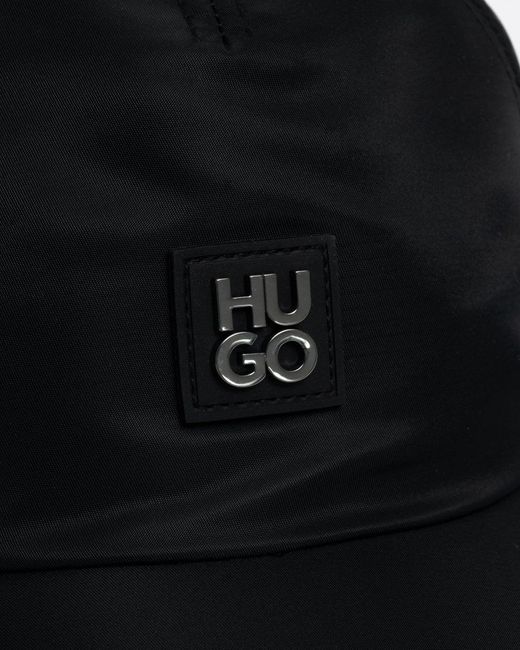 HUGO Black Jude-me Waterproof Nylon Cap With Stacked Logo Badge for men