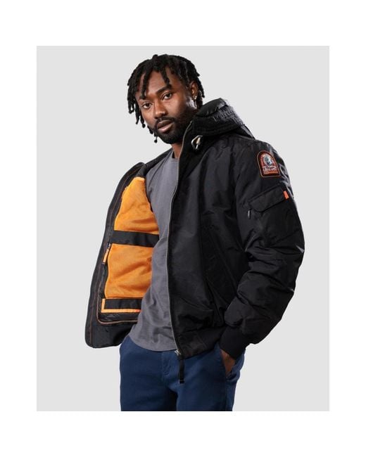 Parajumpers Gobi Core Hooded Down Bomber Jacket in Black for Men | Lyst  Canada
