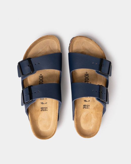 Birkenstock Blue Arizona Birko-Flor Sandals, Size: Uk 7