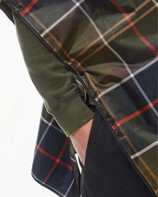 Barbour Black Tartan Showerproof Poncho