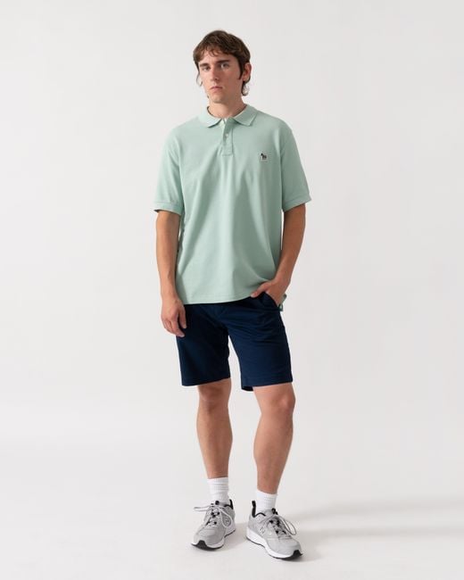 Paul Smith Green Ps Regular Fit Short Sleeve Organic Cotton Zebra Polo Shirt for men